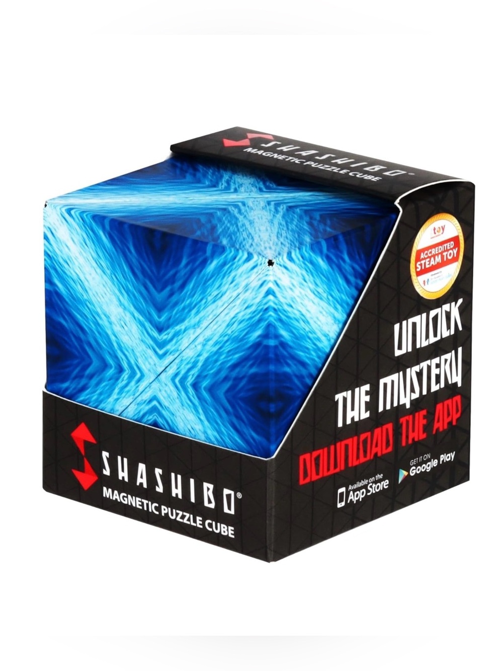 SHASHIBO Magnetic Puzzle Cube - Blue Wave Pattern